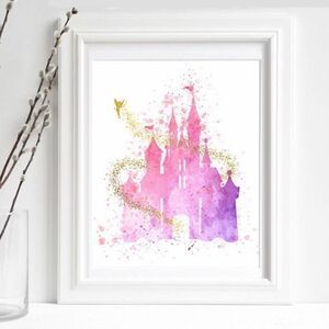 Disney Castle Watercolor Print